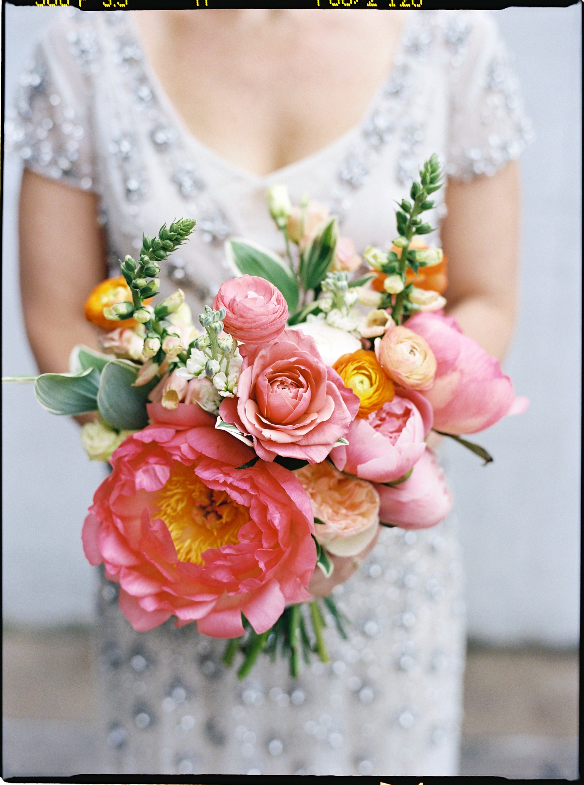 Lisa's bouquet of spring flowers, shot on film.