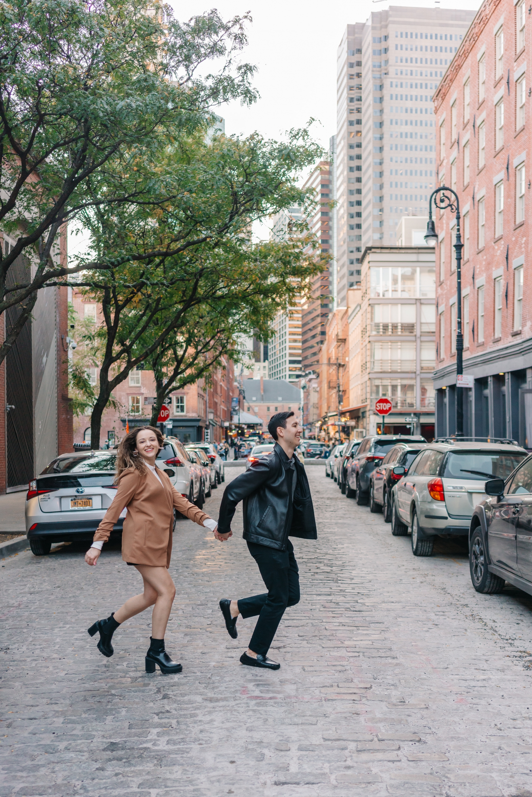 Seaport Wedding Proposal with Brooklyn Bridge View